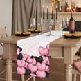 thumbnail image 6 of Valentine's Day Cotton Linen Table Runner for Dining Kitchen, Romantic Love Heart Ballons Pink and Black Wedding Outdoor Party Tablerunners, Dresser Scarf Coffee Tablecloth Runners 13x48 Inches, 6 of 8