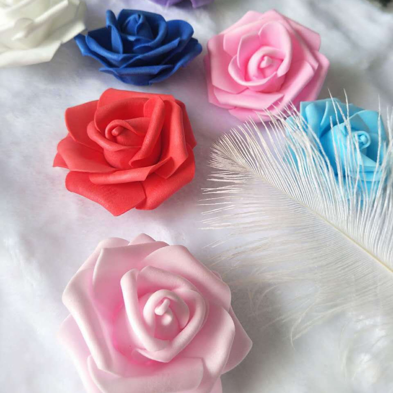 100X Foam Roses Artificial Fake Flowers Party Wedding Bride Bouquet Home Decor