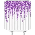 thumbnail image 3 of Green Leaves Shower Curtain Spring Watercolor Plant Floral Round Green Leaf Botanical Fabric Bathroom Curtains Decor Set with Hook(36" WX72 H), 3 of 3