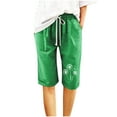 thumbnail image 2 of BVXEEP Women's Shorts and Linen Fashionable Summer Womens Shorts Dressy Casual Printing Elastic Waist 5-inch Pants Drawstring Womens Shorts Casual 5-inch Shorts, 2 of 4