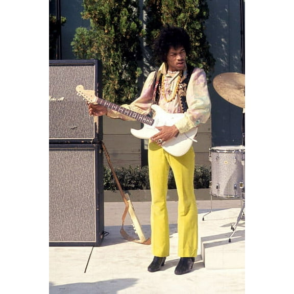Jimi Hendrix Color 24x36 Poster 1970 on stage with guitar