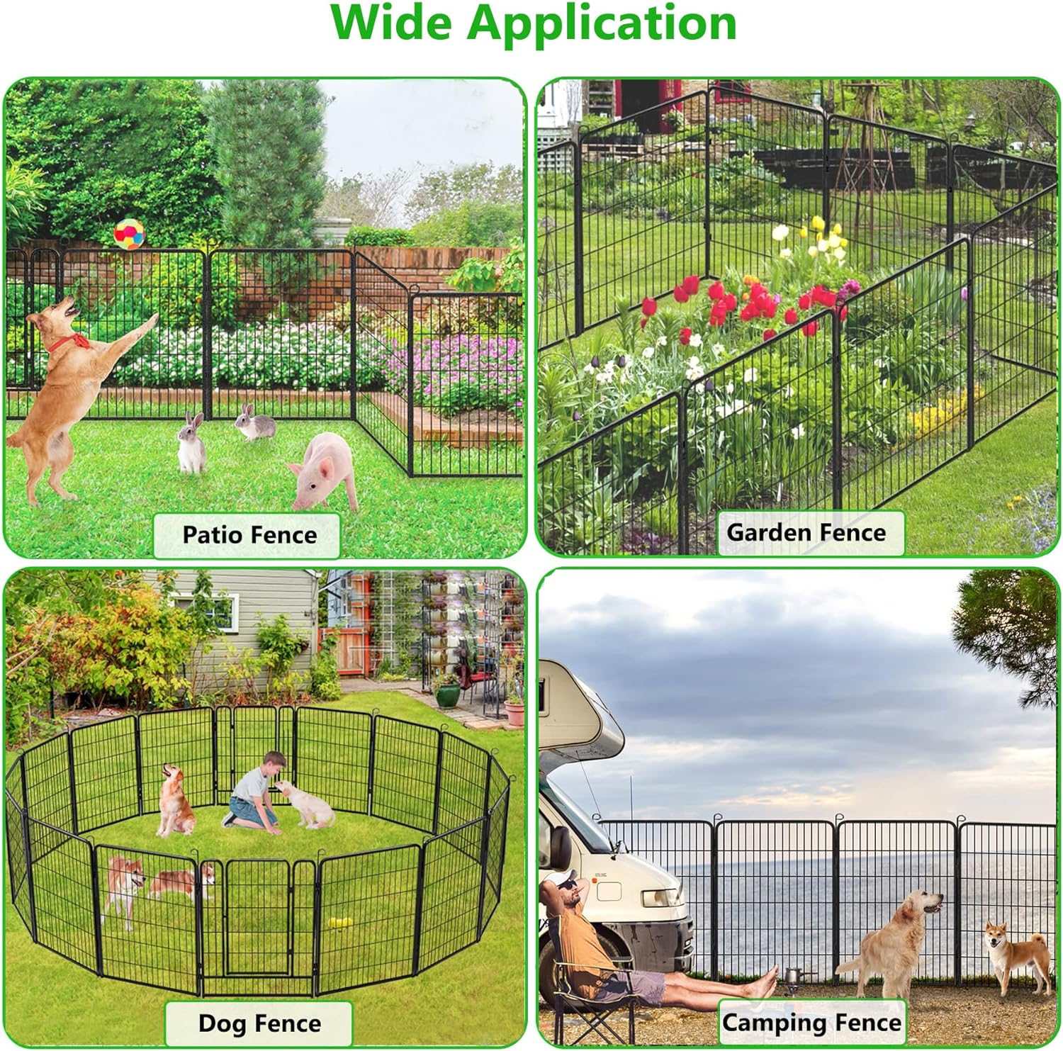Jhsomdr Decorative Garden Fence 32" Height 20 Panels Heavy Duty Metal No Dig Animal Barrier Garden Wire Fencing for Yard