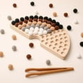 thumbnail image 2 of Wooden Peg Board Beads Game Color Sorting Toys Counting Matching Game Bead Counting Fine Motor Skill Montessori Toys for Toddlers (Brown Black), 2 of 6