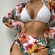thumbnail image 2 of Gibobby Trajes de Natación para Mujer Traje de baño para mujer Cubrirse Sexy Frente abierto Bikini de playa Traje de baño Kimono Cubrir Ropa de playa lar(Blanco,M), 2 of 5