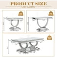 thumbnail image 5 of 2-Piece Faux Marble Coffee and End Table Set, Modern Stainless Steel O-Base with White Faux Marble Top, for Living Room, Hallway, Bedroom, 5 of 5