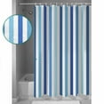 thumbnail image 2 of Shower Curtain Dark Blue Gradient Stripe Waterproof Shower Curtain Set with Hooks for Bathroom Showers,Stalls and Bathtubs,54x78InWhite Line Geometric, 2 of 9