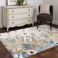 thumbnail image 3 of Area Rug for Living Room, Blue Beige Coastal Non-Slip Indoor Large Carpet for Bedroom/Dining Room, Beach Starfish Summer Eucalyptus Rustic Washable Low-Profile Floor Mat Runner Rugs - 2.7 x 5 Ft, 3 of 8