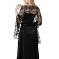 thumbnail image 4 of MYG Long Sparkly Sequin Sheer Tulle Lace Embroidery Shawl Wrap Scarf Evening Wedding, 4 of 9