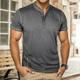 thumbnail image 2 of Nafuu Men T Shirts Solid Color Crew Neck Short Sleeve For Soft Breathable Everyday Comfort Fit Tee Top Versatile Home T Shirts For Man, 2 of 6