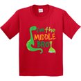 thumbnail image 3 of Inktastic Middle Brother Boy Dinosaur Announcement Youth T-Shirt, 3 of 5