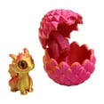 thumbnail image 2 of 3D Printed Dragon Egg Mystery Set Fully Articulated Flexible Dragon Model Toy Decompression Stress Reliever Decor for Home Office Car Interior Vermilion, 2 of 4