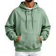 thumbnail image 3 of UDAUDU Mens Fleece Hoodie Oversized Drawstring Hooded Sweatshirt | Long Sleeve Hood Drawstring Vintage Running Warm Fall Winter Clothes XL, 3 of 9