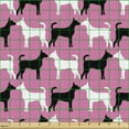 thumbnail image 2 of Ambesonne Animal Fabric by the Yard Upholstery, Romantic Couple Dogs Kissing, 1 Yard, Pink Charcoal Grey, 2 of 5