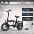 thumbnail image 2 of Peak 750W Folding Electric Bike for Adult, Max 75 Miles 24MPH Electric Bicycle, 14" Folding E Bike, 48V 20Ah Removable Battery, PAS Control, Commuter E-Bike for Adults Teens, 2 of 10