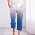 thumbnail image 2 of aidice Capri Pants for Women Linen Drawstring Elastic Waist Straight Leg Lounge Capris Summer Trendy Pants, 2 of 6