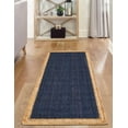 thumbnail image 2 of 2x7 Ft Inner Navy Blue Jute Area Rug | Handmade | Solid Farmhouse Design | Natural Jute Rug for Living Room | Dining Room | Bedroom | Kitchen | Hallway | Entryway, 2 of 5