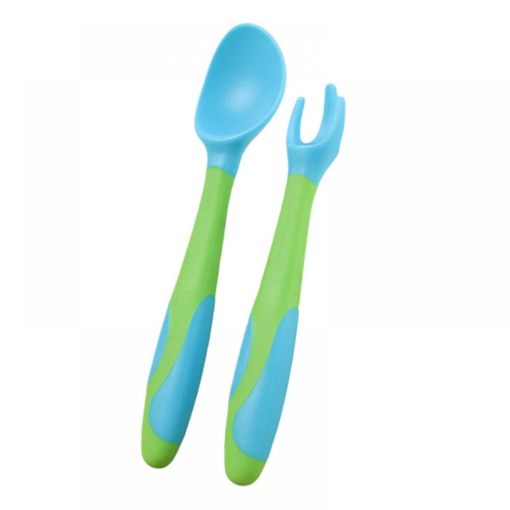 Soft Tip Spoons Set Long Bendable Handle Feeding Utensils x Weaning Baby 5 Pk 