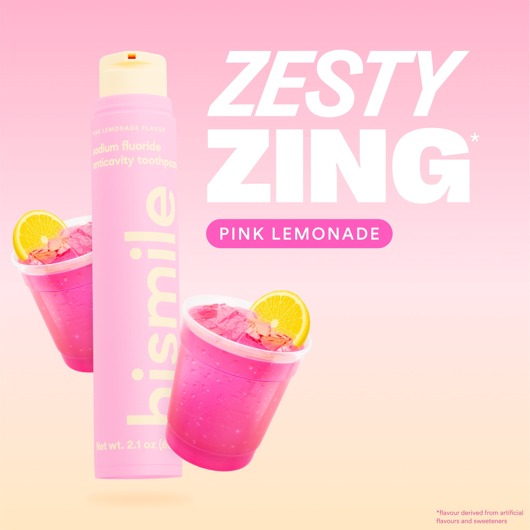 Pink Lemonade flavor sodium fluoride anticavity toothpaste
