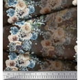 thumbnail image 2 of Soimoi Brown Cotton Duck Fabric Grandiflora Roses Floral Decor Fabric Printed Yard 44 Inch Wide, 2 of 3