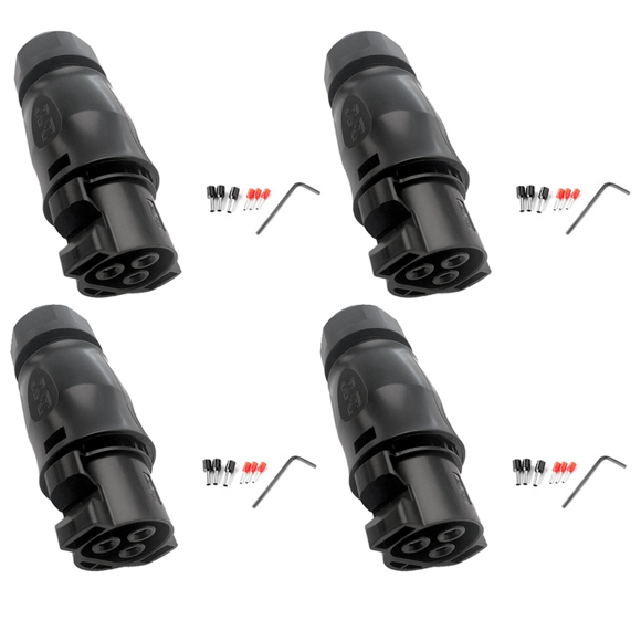 4X Solar PV Connector Plug Waterproof IP68 4000V 40A for Solar PV System Panel Parallel Protection Kit LY01-Female