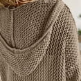 thumbnail image 6 of Women's V Neck Sweater Long Sleeve,Hollow Out Knit Hoodies Crochet Top Beach Lightweight Blouse Dark Gray M, 6 of 8