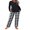 Black Plaid, variant on Ekouaer Womens Pajama Sets 2 piece Lounge Sets for Women V-neck Long Sleeve Top and Elastic Waist Pants with Pockets