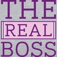 thumbnail image 3 of CafePress - The Real Boss - Womens Baseball Tee, 3 of 4