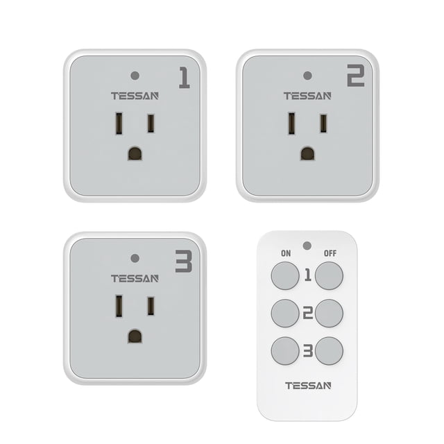 Enchufe de control remoto TESSAN inalámbrico 15A/1875W 100 pies R