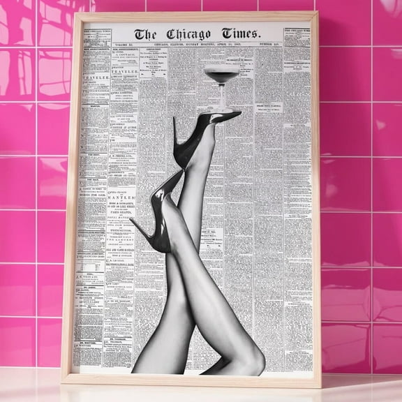 Kna Prints - 1 Pc Poster Trendy Retro Newspaper Print | Black And White Newspaper Espresso Martini Poster | Fashion Wall Art Girly Aesthetic Room Decor Bar Cart Art, UNFRAMED-8x12