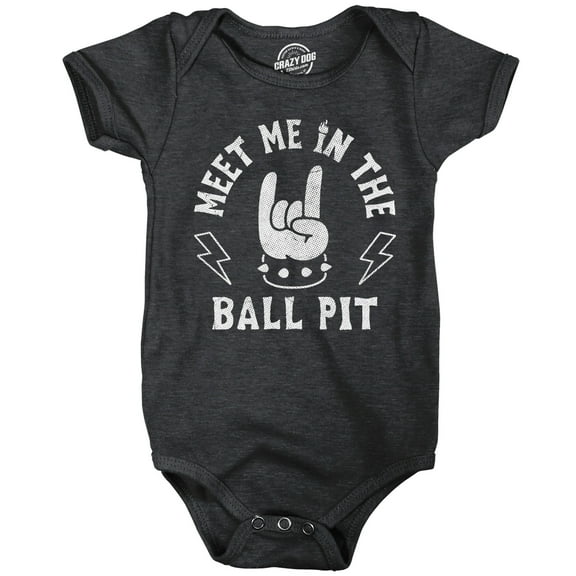 Meet Me In The Ball Pit Baby Bodysuit Funny Sarcastic Metal Music Graphic Jumper for Infants