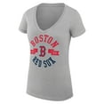 thumbnail image 2 of Women's G-III 4Her by Carl Banks Heather Gray Boston Red Sox Super-Slim Fit Lightweight City Graphic V-Neck T-Shirt, 2 of 5