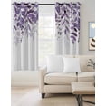 thumbnail image 2 of Purple Leaves Blackout Curtains for Bedroom Living Room Darkening Curtains 90 Inch Summer Botanical Black Out Window Curtain Privacy Thermal Insulated Window Treatment Grommet Drapes 52"x90"x2, 2 of 9