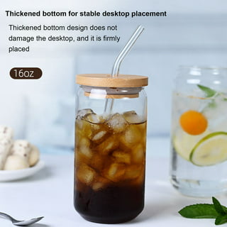 Iced Coffee Glasses Straws Balancer Cup Wide Mouth Smoothie Cups