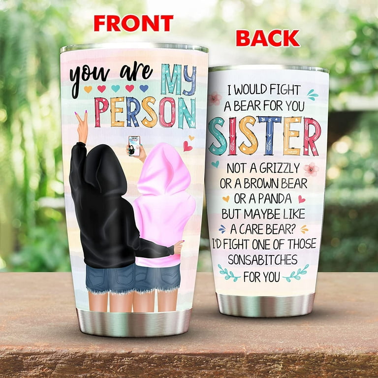 Sister Gifts From Sister - Stainless Steel Tumbler 20oz - Unique Gift For  Sister Soul Sister From Sister - Gift For Best Friend Women Big Sister  Little Birthday Gifts (Sister) 