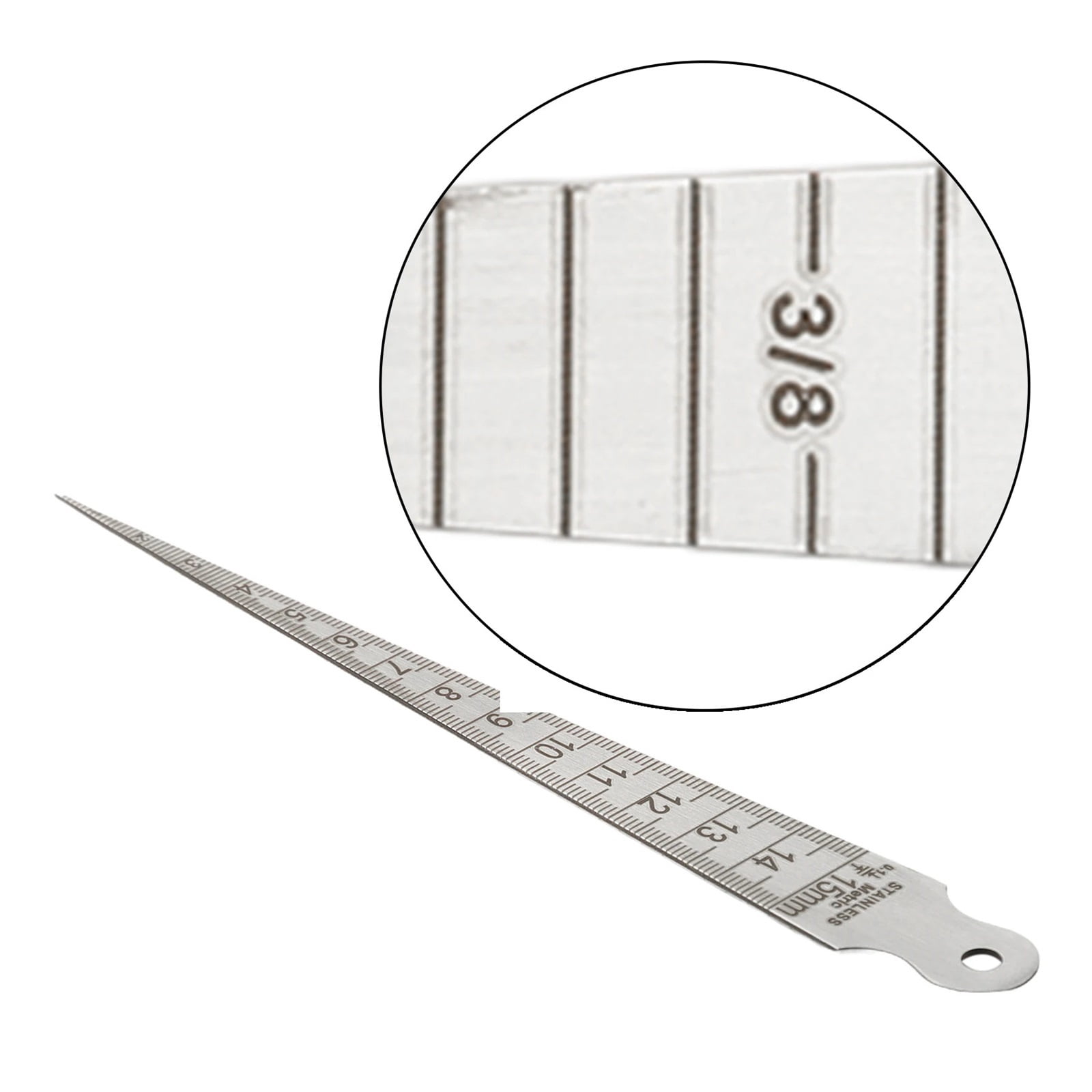 1Pcs Taper Gauge Feeler 1-15mm Stainless Steel Gap Hole Measuring Tool Double Side Wedge Aperture Scale ,Easy Identification