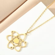 Stainless Steel Atom Pendant in Silver or Gold Science Necklace Physics Atom Gift Charm Choker Science Geek Gift Carbon Atom