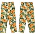 thumbnail image 2 of PISONIC American Retro Style Patterns Printed Women's Pajama Pants, Comfy Pajama Bottoms With Pockets&Drawstring, 2 of 7
