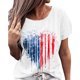 thumbnail image 2 of Imprimir Camisetas Casuales Camiseta holgada para mujer Camiseta con rayas de estrellas del 4 de julio Tops femeninos de verano (Blanco XXL) Cgtredaw Para estrenar, 2 of 6