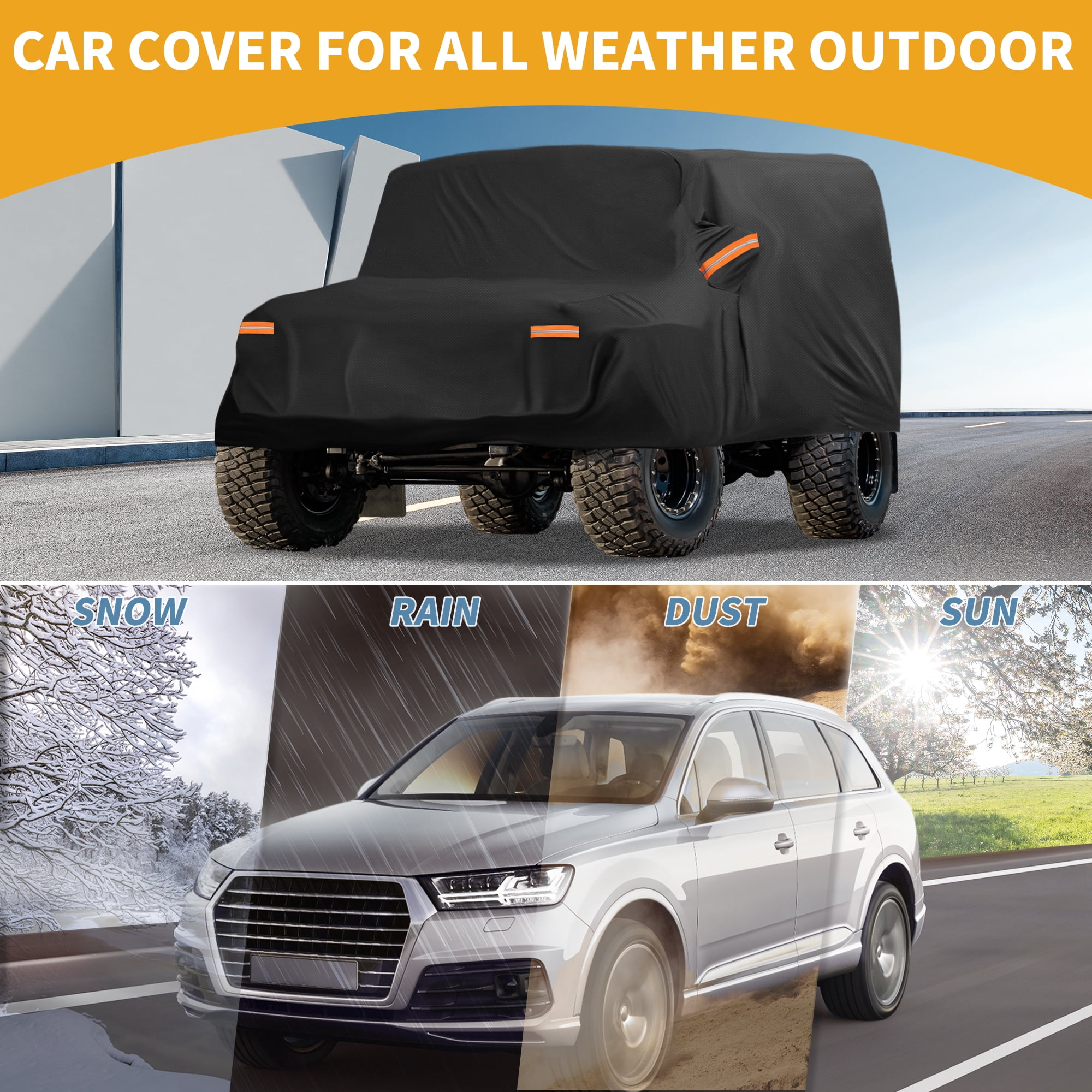 Unique Bargains UV-Resistant Car Cover Black ["for Land Rover Defender 110 2020-2025"]