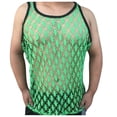 thumbnail image 2 of Mesh Fishnet Tank Tops Men Hollow out See through Fitted Muscle Sleeveless Shirt Nightclub Workout Beach Shirts, 2 of 5