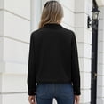 thumbnail image 3 of Women Cropped Corduroy Shacket Button Down Collared Long Sleeve Casual Fall Shirt Jacket with Flap Pockets M, 3 of 6