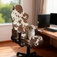thumbnail image 3 of Xixirimido Cowhide Brown Print Gaming Chair Covers Only, Stretch Computer Chair Cover Breathable Gaming Chair Seat Cover with 2Pcs Armrest Slipcovers, 3 of 8