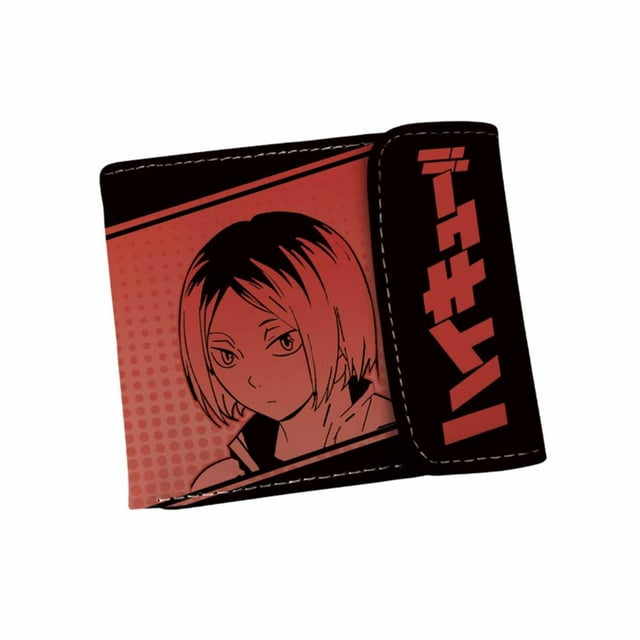 Cartera Haikyuus con personajes de anime, delgada y plegable, de piel sintética
