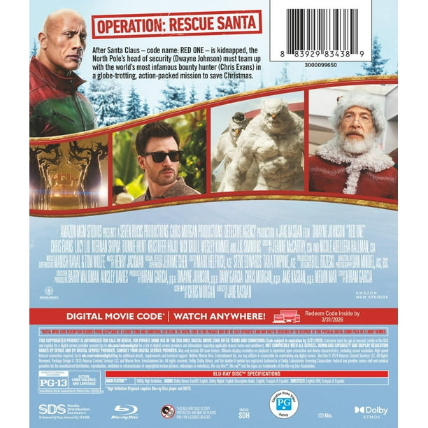 Red One (Blu-ray + Digital Copy), Action, Warner Bros. - Walmart