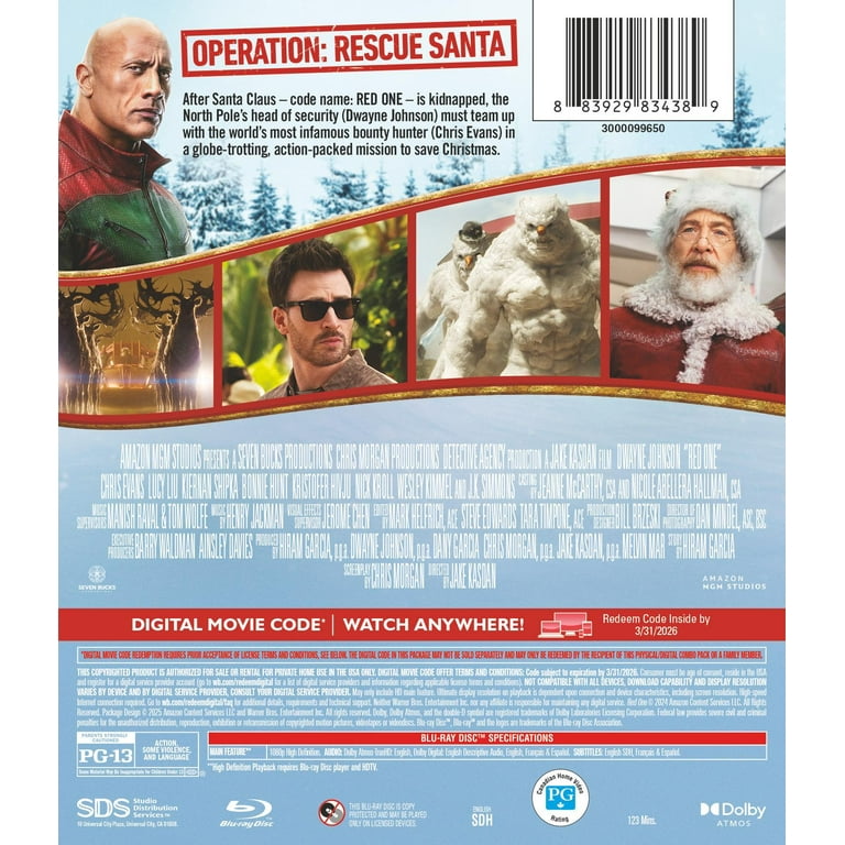 Free Shipping! SDS Red One Blu-ray with Digital Copy, Action