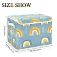 thumbnail image 5 of Yayeee Collapsible Cube Storage Bin with Lid Fabric Closet Decorative Basket with Handles, Light Blue Rainbow, 5 of 7