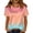 Pink #011, variant on Satin Blouse for Women Business Casual Outfit Short Sleeve Tops Crewneck Tshirt Silk Shirt Summer Clothes, S