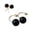 Black, variant on Double Ball Jacket Earrings for Women Front Back 2 in 1 Stud Earrings Pearl Ball with Adjustable Gold Sleeves Pearls Earmuffs