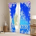 thumbnail image 3 of Manfei Dreamy Castle Curtains Pack of 2 (42x84 Each) for Girls, Princess Print Curtains Blackout, Blue White Snowflakes Bedroom Curtains, Luxurious Home Decor, 3 of 6