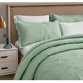 thumbnail image 3 of Tritard Floral Quilt Soft Touch 3-Piece Farmhouse Coverlet Set, Green Super King-128"x120", 3 of 7